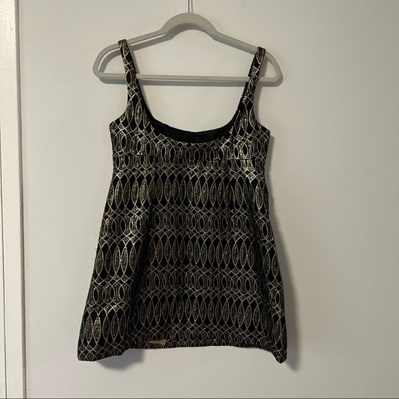 MILLY Black and Gold Babydoll Dress - Picture 5 of 9